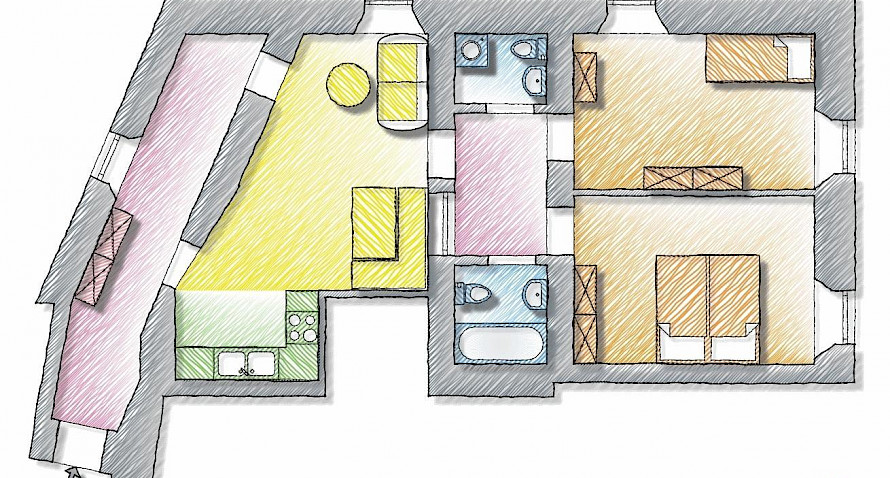 elegant 3-roomed apartement in central position Bild