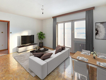 Wohnzimmer - Visualisierung (virtueller Einrichtungsvorschlag)