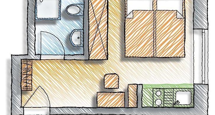single-roomed apartment with car port single-roomed apartment with car port Bild
