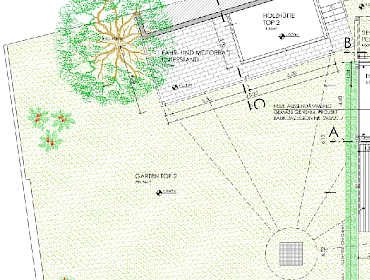 Grundriss des großzügigen Gartens
