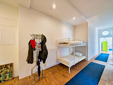Hallway with a practical bunk bed