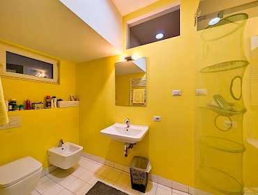 Tastefully designed bathroom featuring an shower screen