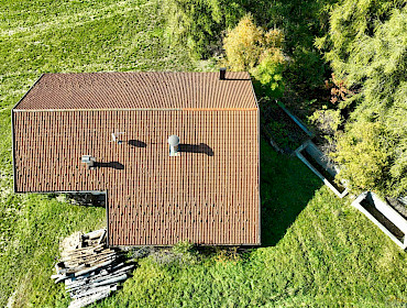 Vogelperspektive mit Fischbecken Vogelperspektive mit Fischbecken