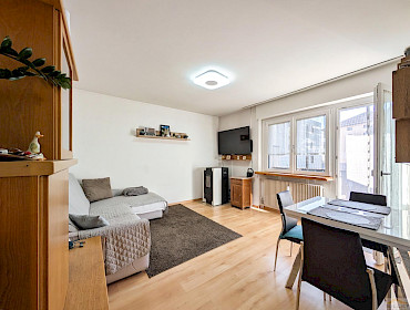 bright living room with access to the balcony